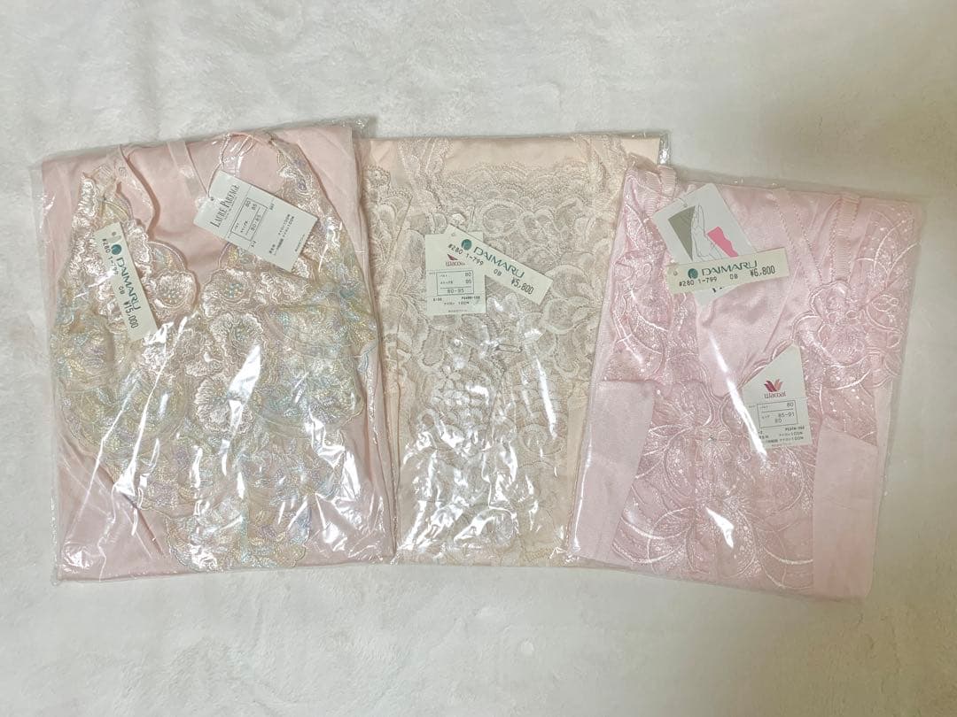 ワコールピンク レースキャミソール 3点セット サルート（SALUTE） Salute 13グループ ワコール セットアップ