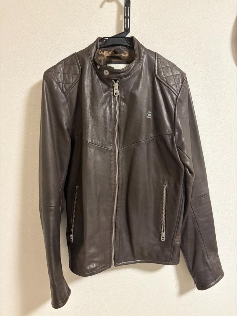 【Bamiki】Gstar raw ジースター レザーライダーズジャケット