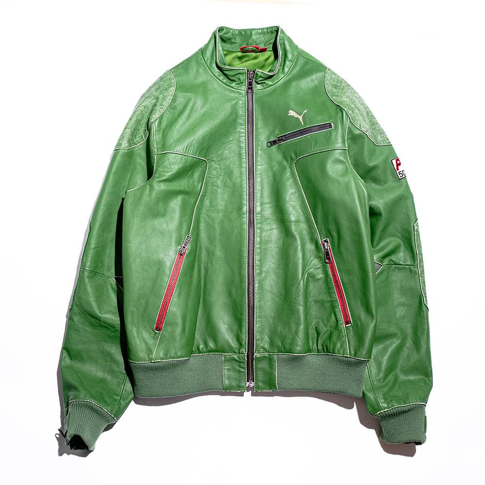 希少 PUMA レザー シングル ライダース モーター ジャケット 革ジャン 襟付きシングル レザージャケット｜カドヤ公式オンライン