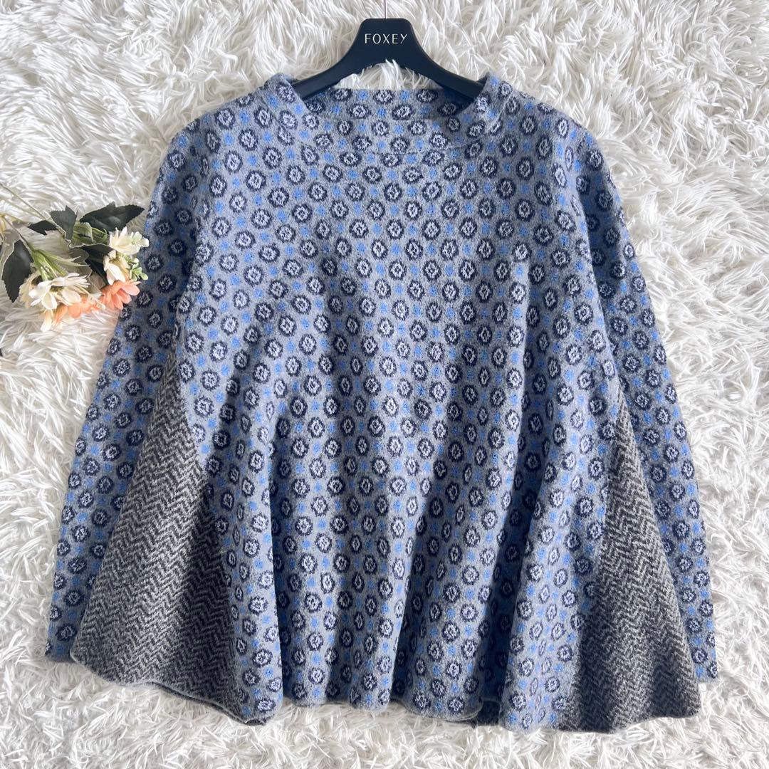 45R フロート ダブル ジャガード の フレア セーター ニット