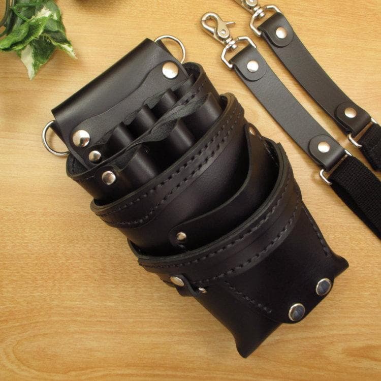 オールブラック　７丁差し　本革シザーケース　SCA-254/CKA