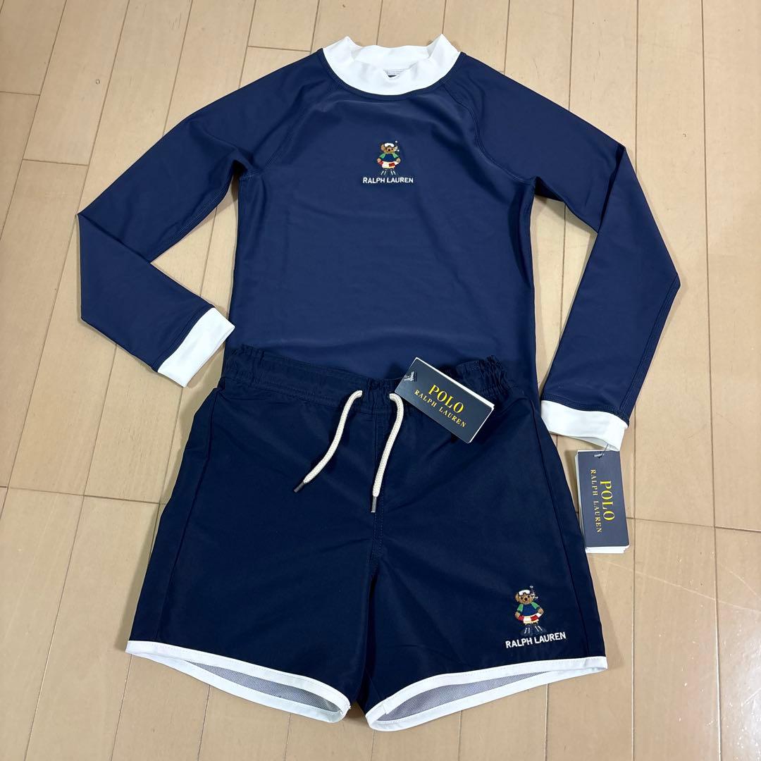 Ralph Lauren ラッシュガード 、海パン140 ネイビー　新品