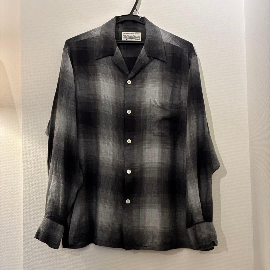 WACKO MARIA 23AW オンブレチェック　レーヨンシャツ WACKO MARIA/OMBRE CHECK OPEN COLLAR SHIRT（PURPLE）［オンブレ