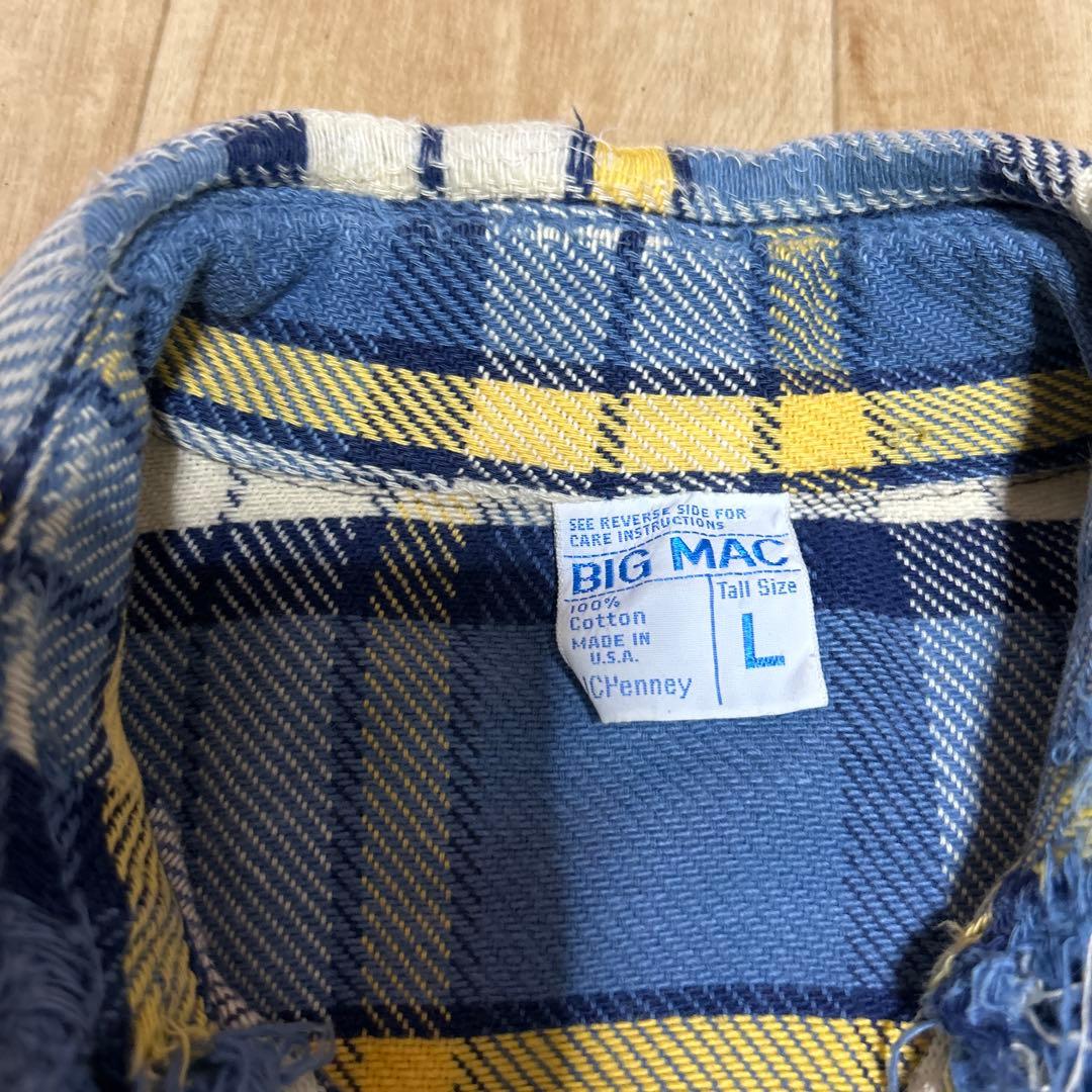 A*D様 BIG MAC チェック柄ネルシャツ Lサイズビンテージ７０年代稀少